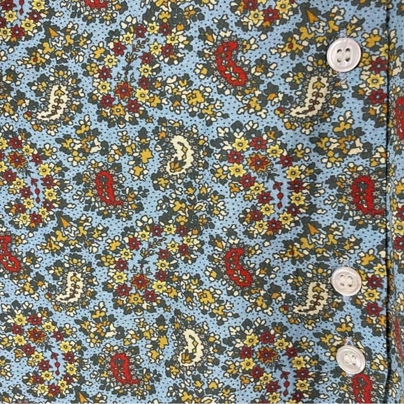 Doen O’Keefe Button Down Blouse Blue Tisbury Paisley Size M - Picture 6 of 9